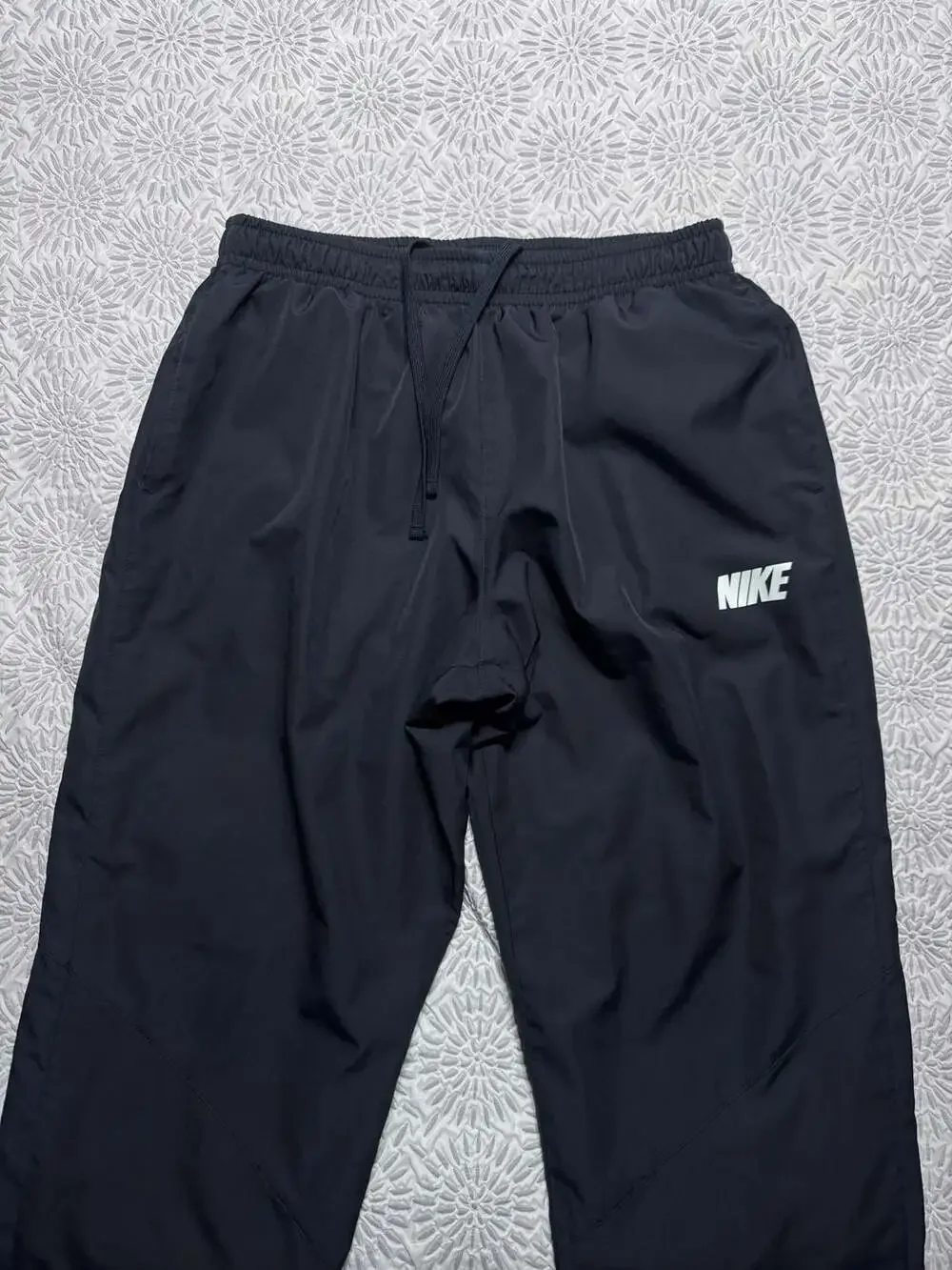 Nike Men's Dark Navy XL Nylon Track Pants with Ankle Zips